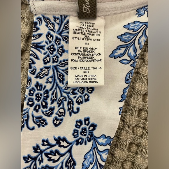 👙 Tommy Bahama Full Coverage Bra Top and Blue / Skirted Hipster Bottoms … - Picture 6 of 10